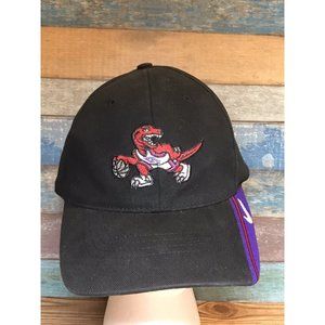 VINTAGE Nike Toronto Raptors Hat Cap Dad NBA L XL Black Fitted Basketball Adult